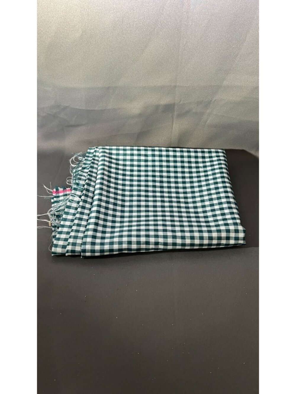 2 yards Green & White Gingham Check Fabric Medium-Weight Textile